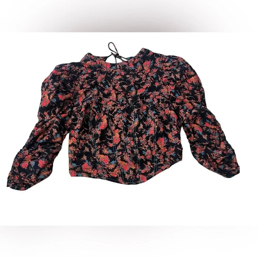 Free People XS Floral Backless Monica Crop Top OB1413377